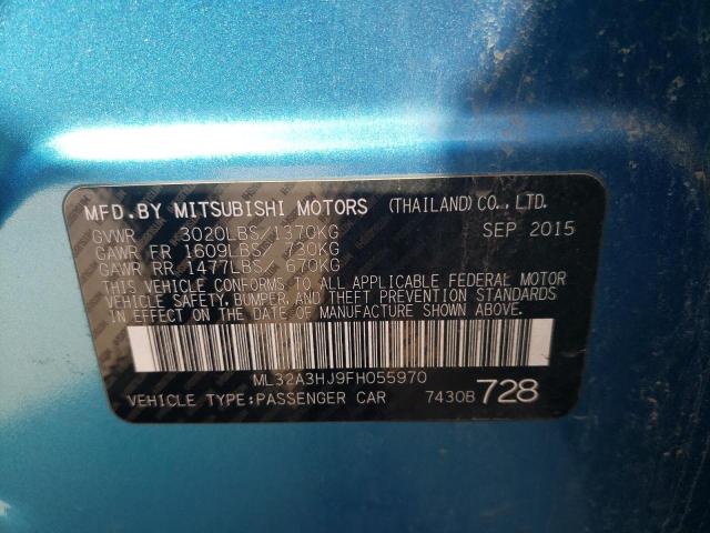 2015 Mitsubishi Mirage De VIN: ML32A3HJ9FH055970 Lot: 42608123