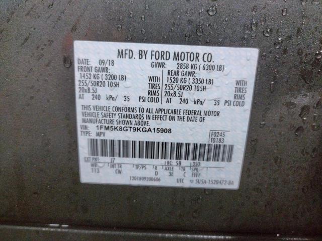 1FM5K8GT9KGA15908 Ford EXPLORER SPORT