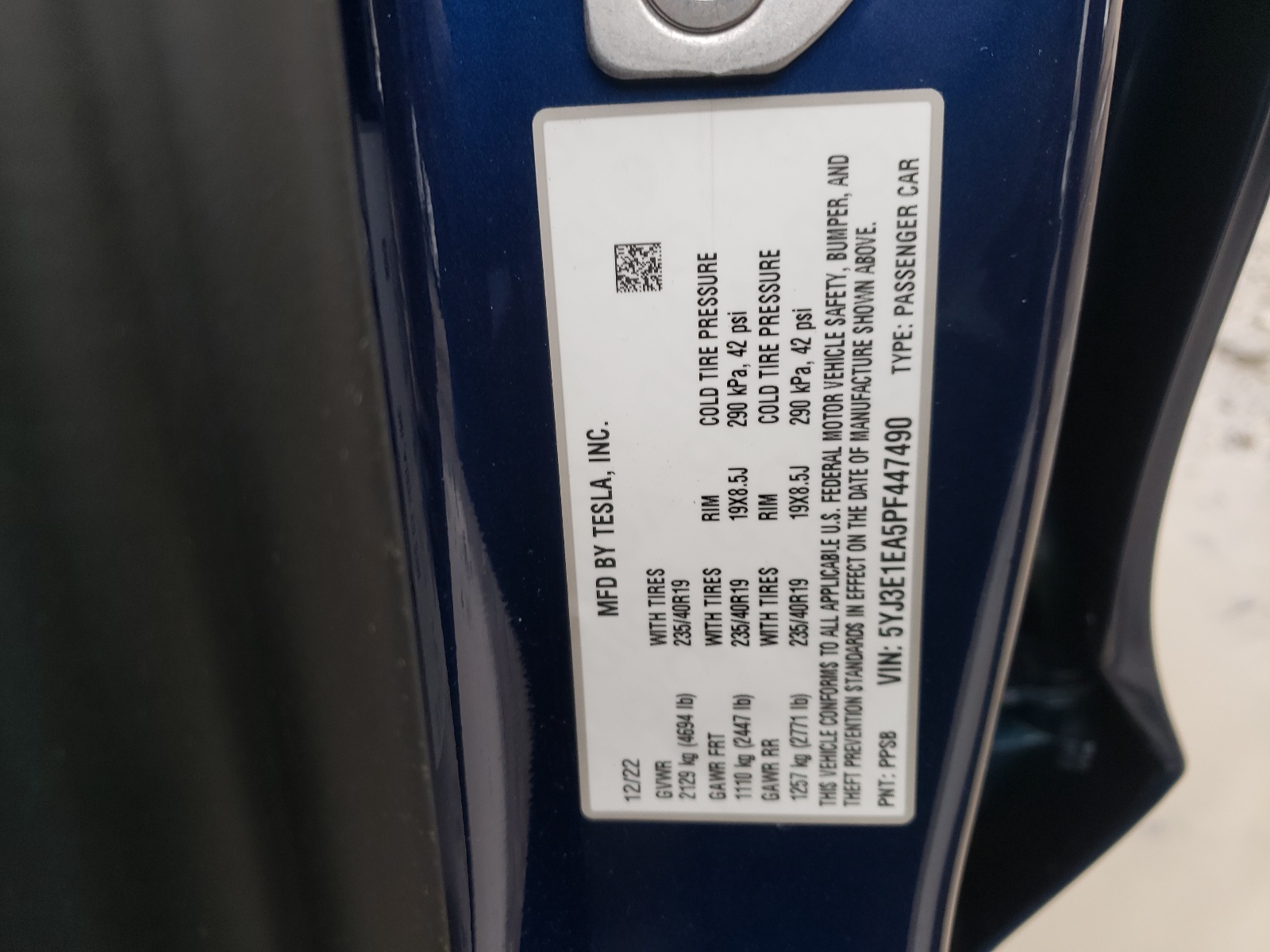 5YJ3E1EA5PF447490 2023 Tesla Model 3