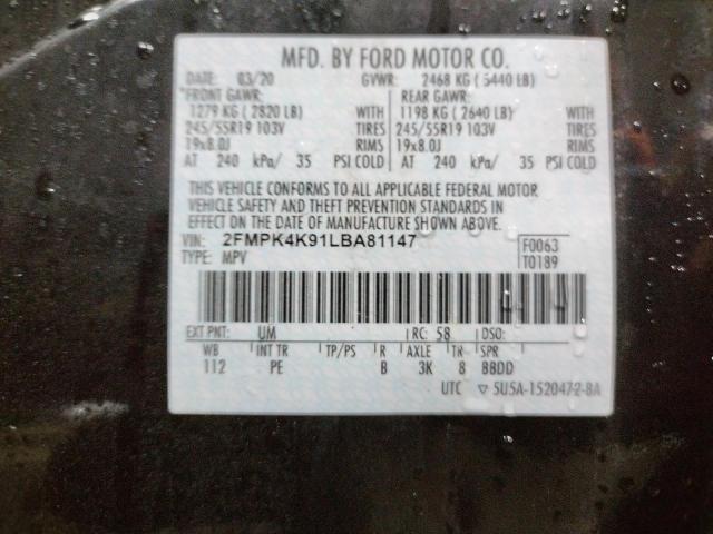 2020 FORD EDGE TITAN 2FMPK4K91LBA81147