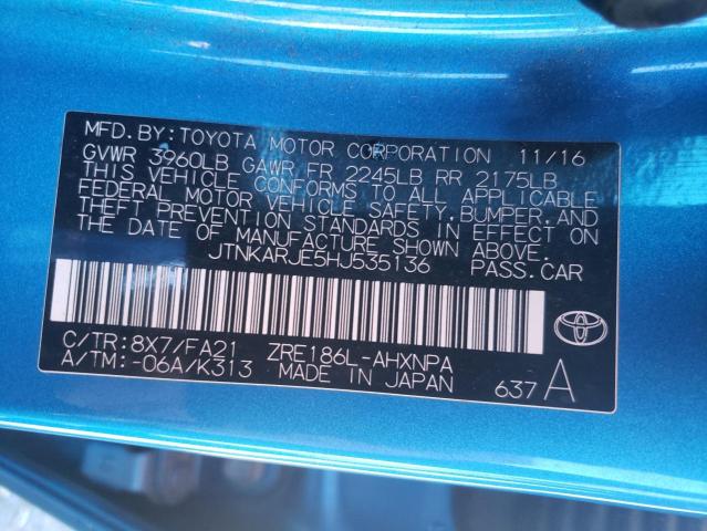 2017 TOYOTA COROLLA IM JTNKARJE5HJ535136