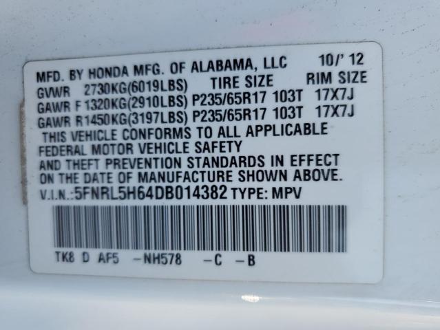 VIN 5FNRL5H64DB014382 2013 HONDA ODYSSEY no.14