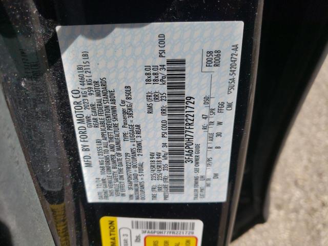 2015 FORD FUSION SE 3FA6P0H77FR221729
