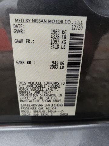 2021 NISSAN ALTIMA SV 1N4BL4DV5MN343088