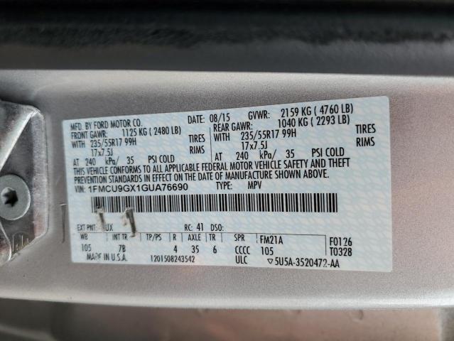 2016 FORD ESCAPE SE 1FMCU9GX1GUA76690