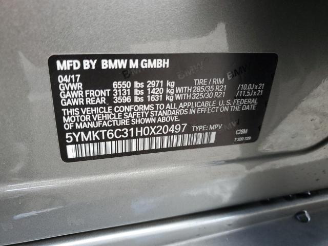 2017 BMW X5 M - 5YMKT6C31H0X20497