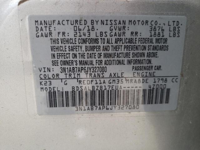 2018 NISSAN SENTRA S 3N1AB7AP6JY327080