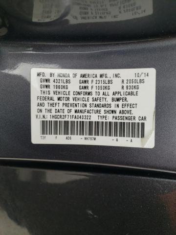 2015 HONDA ACCORD EX 1HGCR2F71FA040322