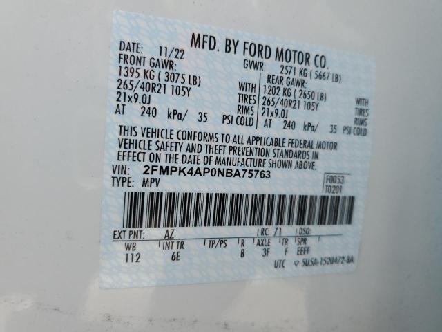 2022 FORD EDGE ST - 2FMPK4AP0NBA75763