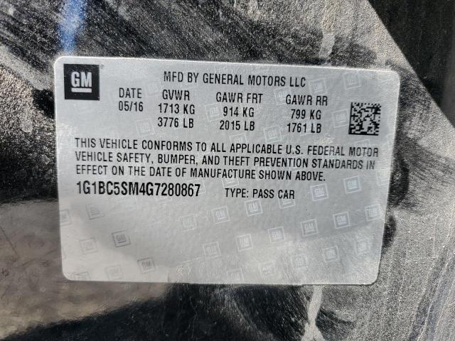 2016 CHEVROLET CRUZE LS 1G1BC5SM4G7280867