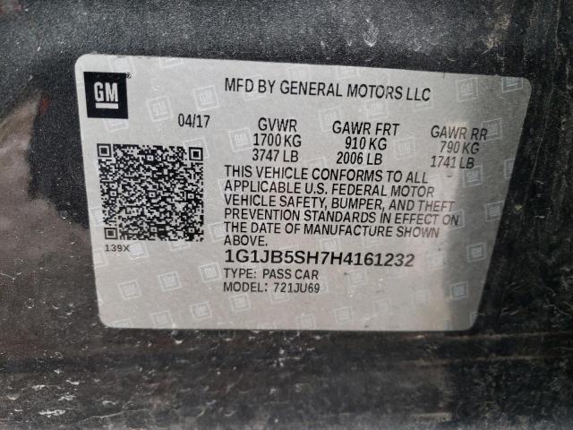 2017 CHEVROLET SONIC 1G1JB5SH7H4161232