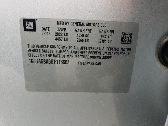 2016 CHEVROLET MALIBU LIM 1G11A5SA6GF116663