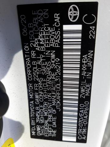 2020 TOYOTA PRIUS L - JTDKARFU0L3126219