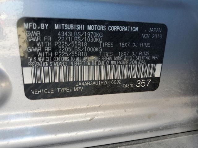 2017 MITSUBISHI OUTLANDER JA4AR3AU1HZ016092