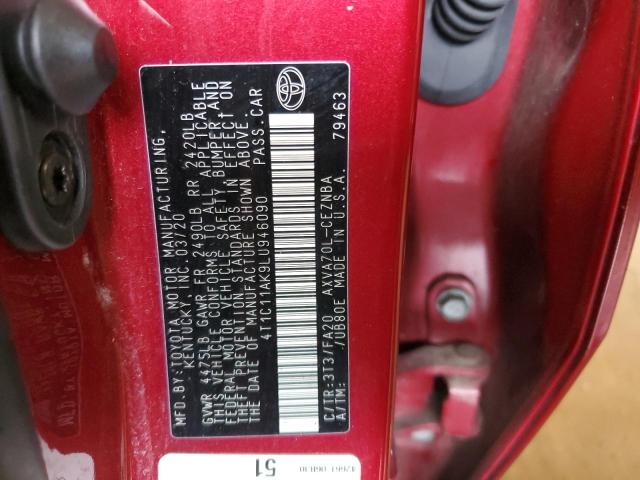 2020 TOYOTA CAMRY LE 4T1C11AK9LU946090