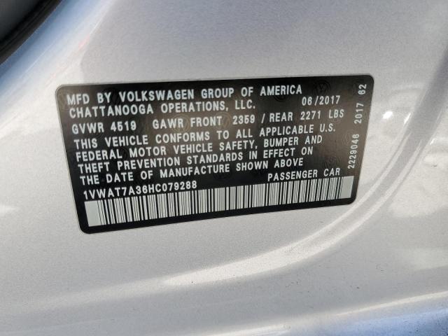 2017 VOLKSWAGEN PASSAT S 1VWAT7A36HC079288