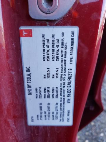 5YJ3E1EA0JF022119 Tesla MODEL 3