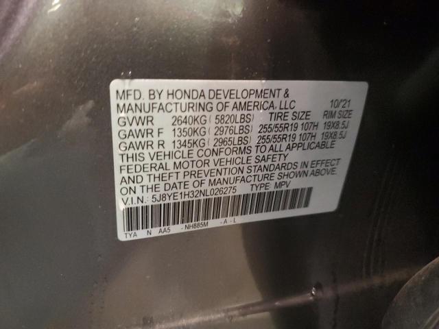 5J8YE1H32NL026275 Acura MDX