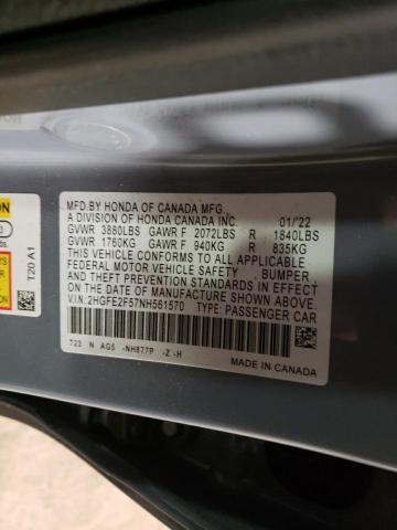 2022 HONDA CIVIC SPOR 2HGFE2F57NH561570