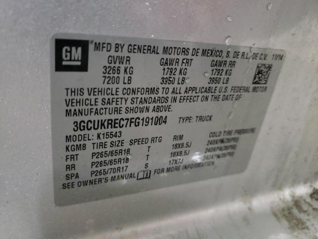 2015 CHEVROLET SILVERADO 3GCUKREC7FG191004