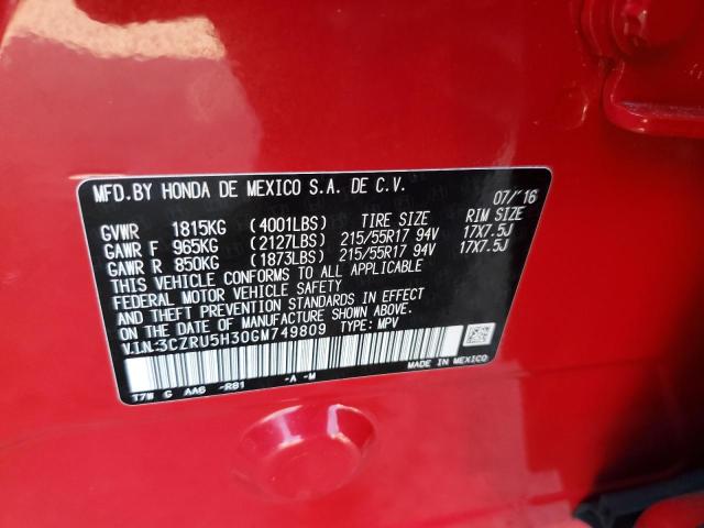 2016 HONDA HR-V LX - 3CZRU5H30GM749809
