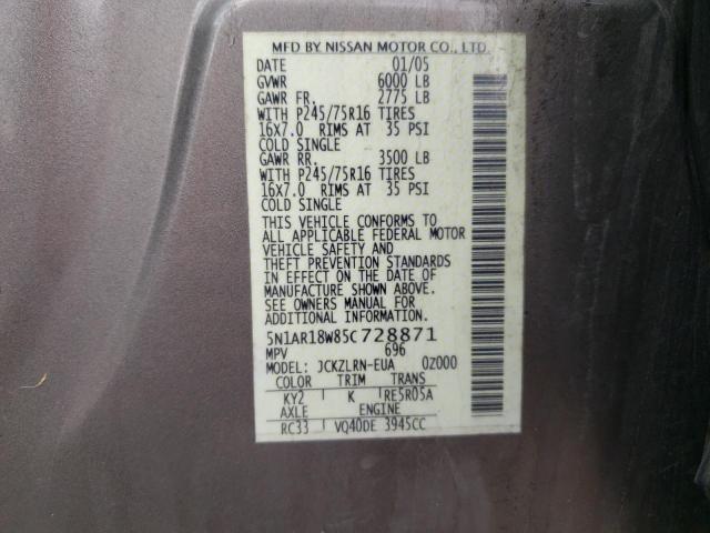 5N1AR18W85C728871 Nissan Pathfinder Le