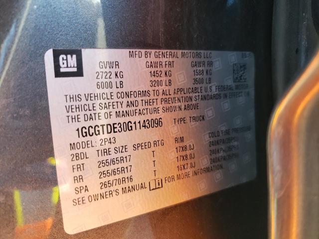2016 CHEVROLET COLORADO Z - 1GCGTDE30G1143096