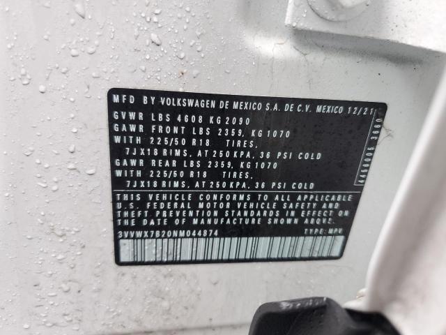 2022 VOLKSWAGEN TAOS SE 3VVWX7B20NM044874