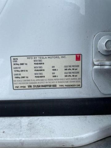 5YJSA1H40FF081000 Tesla Model S P85d