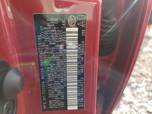 2017 TOYOTA COROLLA L 2T1BURHE5HC947098