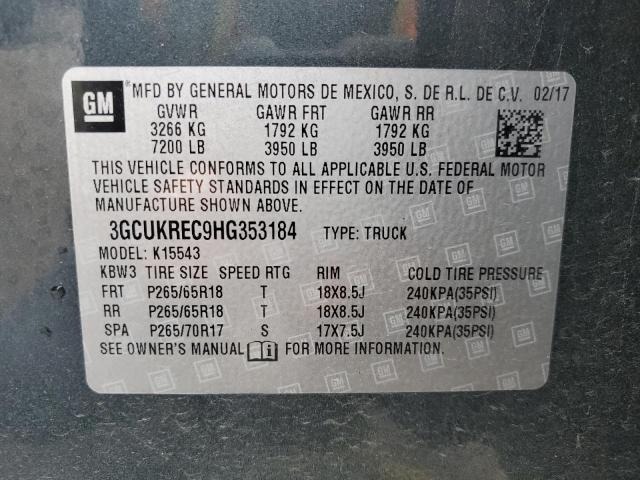 2017 CHEVROLET SILVERADO - 3GCUKREC9HG353184