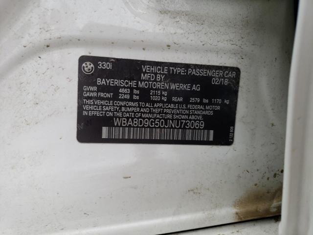 2018 BMW 330 XI WBA8D9G50JNU73069