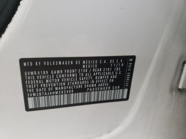 2017 VOLKSWAGEN JETTA S 3VW2B7AJ4HM282409