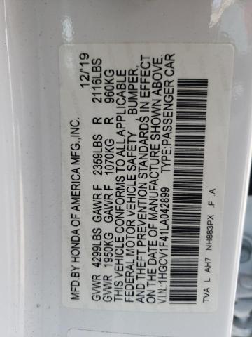 2020 HONDA ACCORD EX 1HGCV1F41LA042899