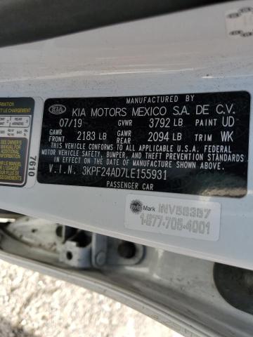 3KPF24AD7LE155931 KIA FORTE FE