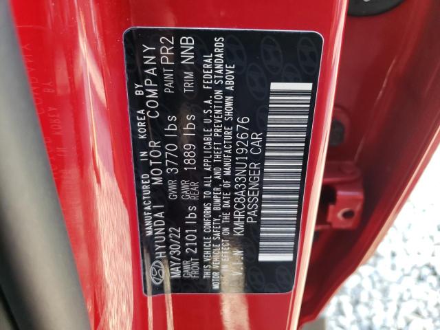 2022 HYUNDAI VENUE SEL KMHRC8A33NU192676