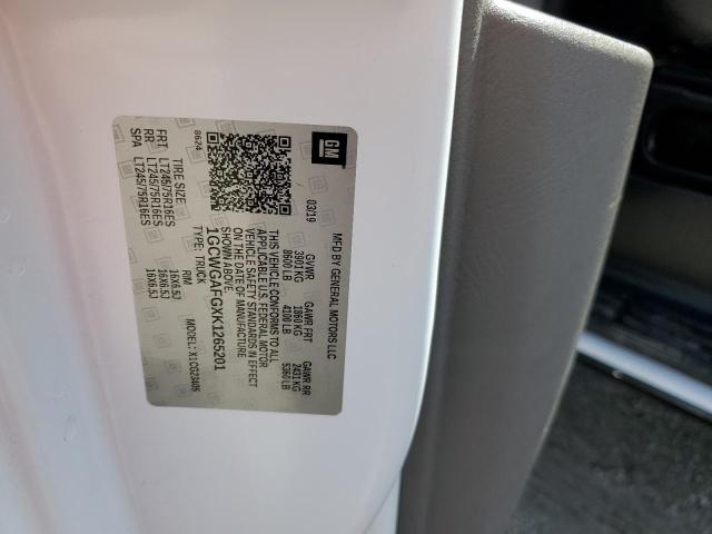 2019 CHEVROLET EXPRESS G2 - 1GCWGAFGXK1265201