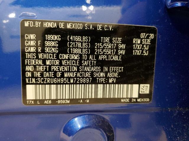 2020 HONDA HR-V TOURI 3CZRU6H95LM729897