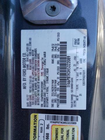 2017 FORD MUSTANG 1FA6P8TH3H5322089