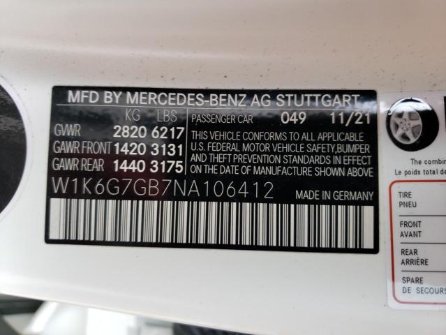 2022 MERCEDES-BENZ S 580 4MAT - W1K6G7GB7NA106412