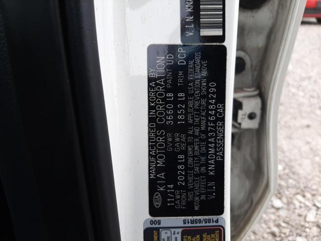 KNADM4A37F6484290 KIA RIO LX
