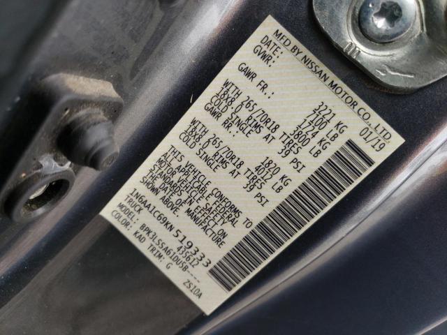 2019 NISSAN TITAN SV 1N6AA1C69KN519333