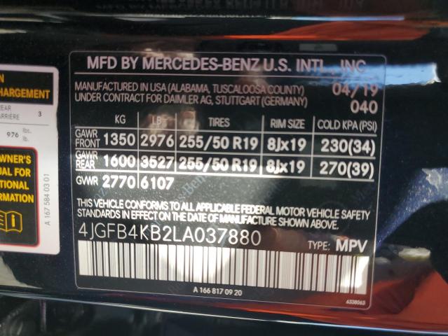 2020 MERCEDES-BENZ GLE 350 4M 4JGFB4KB2LA037880