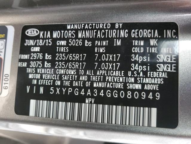 2016 KIA SORENTO LX 5XYPG4A34GG080949