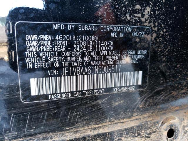 JF1VBAA61N9009517 Subaru WRX
