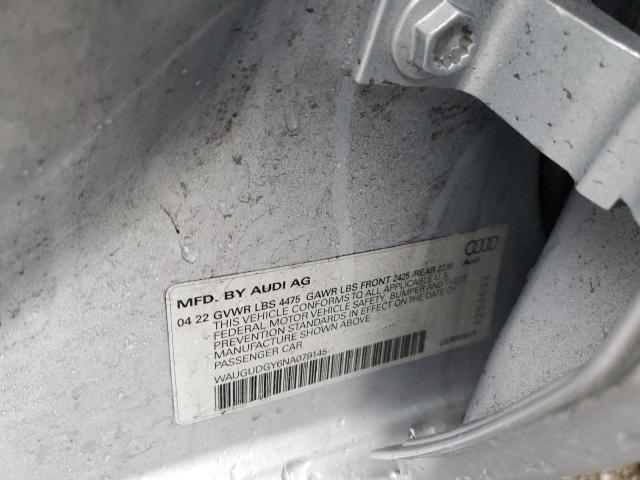 2022 AUDI A3 PREMIUM WAUGUDGY6NA079145