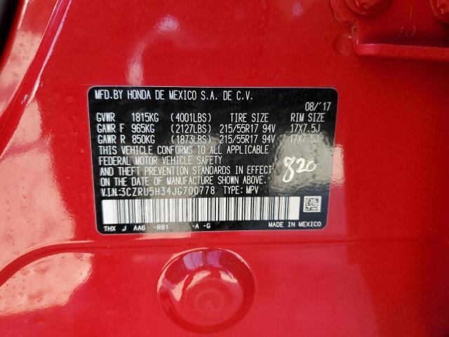 2018 HONDA HR-V LX 3CZRU5H34JG700778