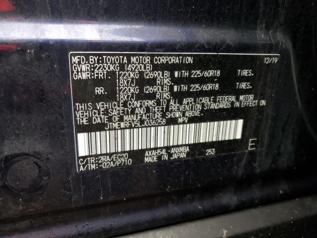 2020 TOYOTA RAV4 XSE JTMEWRFV5LJ036258