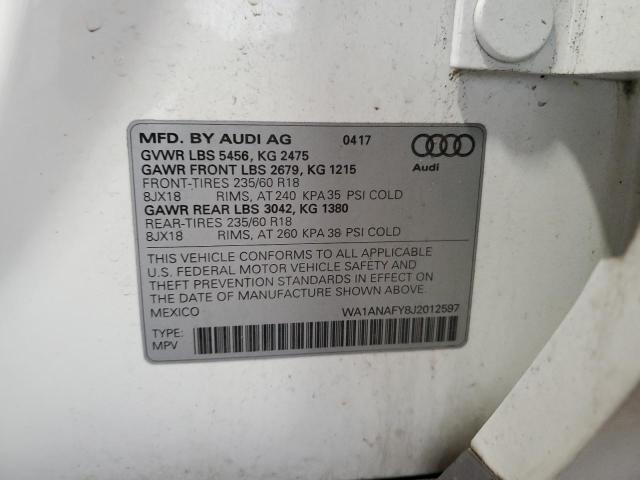 2018 AUDI Q5 PREMIUM - WA1ANAFY8J2012597