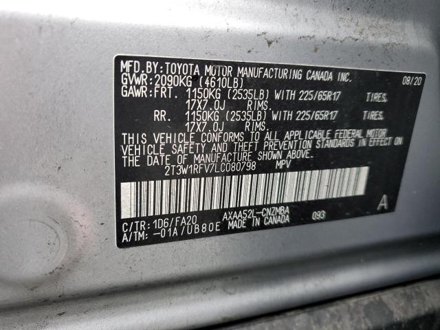 2020 TOYOTA RAV4 XLE 2T3W1RFV7LC080798